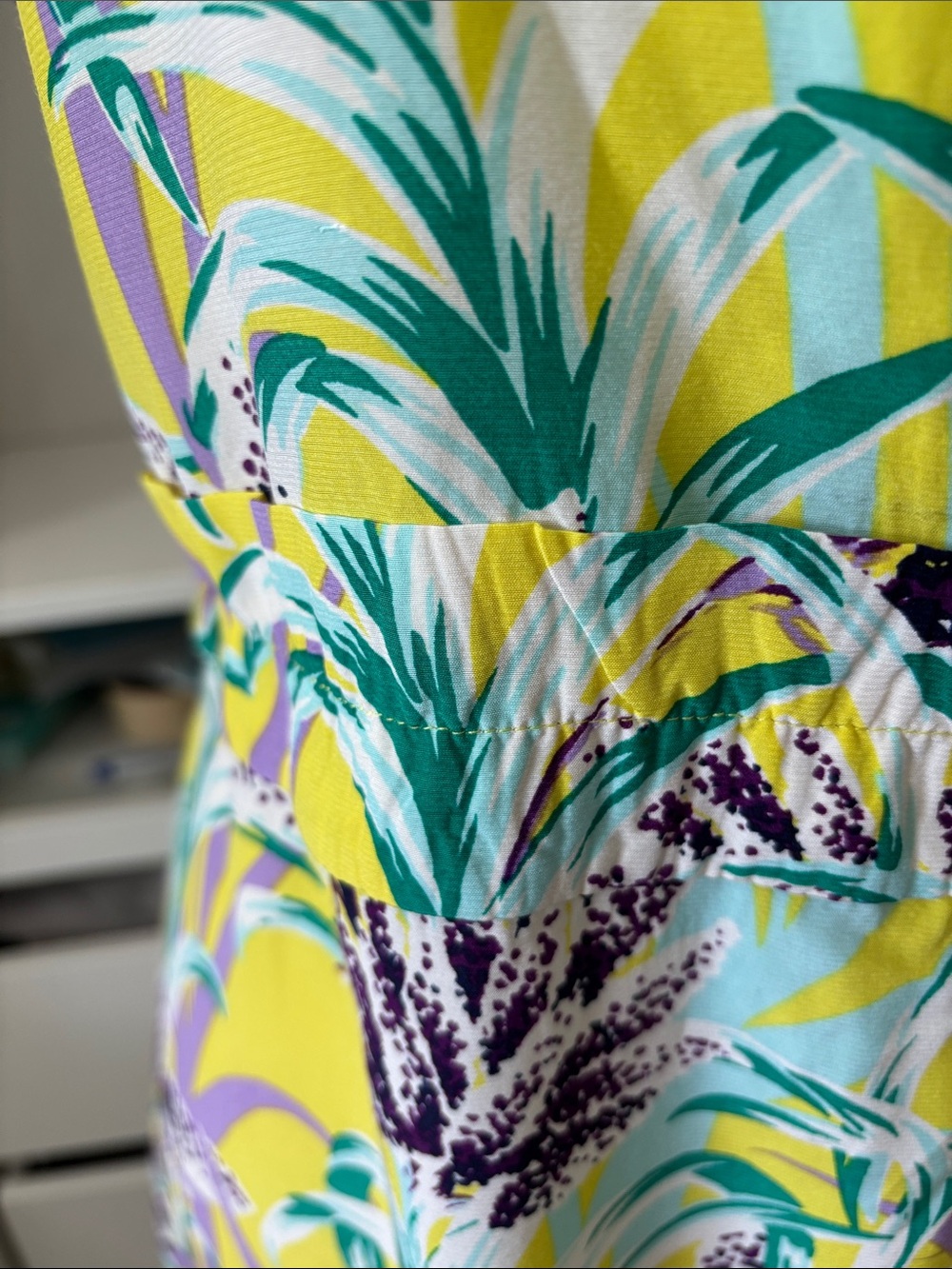 kate spade Yellow Tropical Print Mini Dress with Lavender Collar - Picture 8 of 15